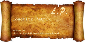 Loschitz Patrik névjegykártya